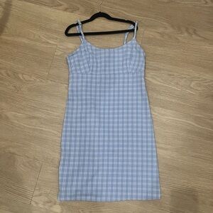 Brandy Melville Checkered Blue and White Dress